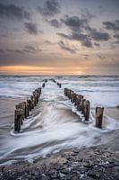 Sunset on the coast of Zeeland