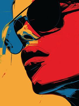 Purpurrotes Profil in poppigem Kontrast