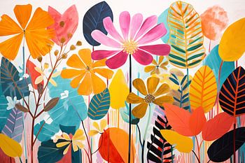 Abstrakt, Blumen und Blätter