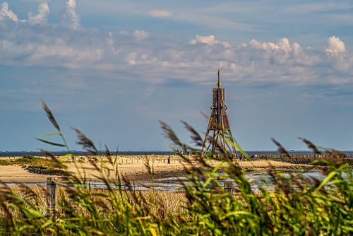 Kugelbake sur la plage de la mer du Nord