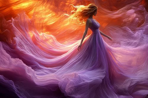 schilderachtige,spirituele afbeelding van vrouw