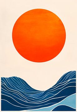 Bright sun over gentle waves by Poster Art Shop