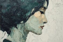 Abstract portret kunstwerk – Moderne wanddecoratie