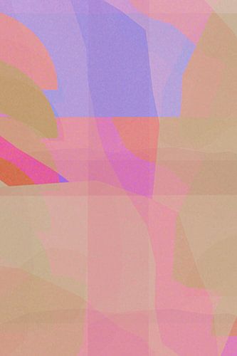 Abstracte vormen in neon roze, paars en geel van Studio Allee