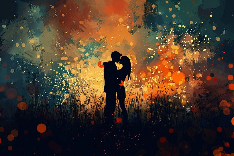 Embraced Couple in Twilight by Art & Soul Creations