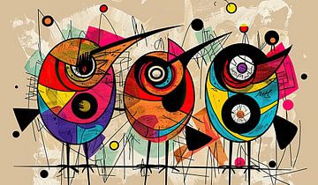 Abstract moderne Picasso van Kunst Kriebels