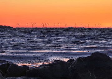 Die Windkraftanlagen auf dem Grevelingen-See