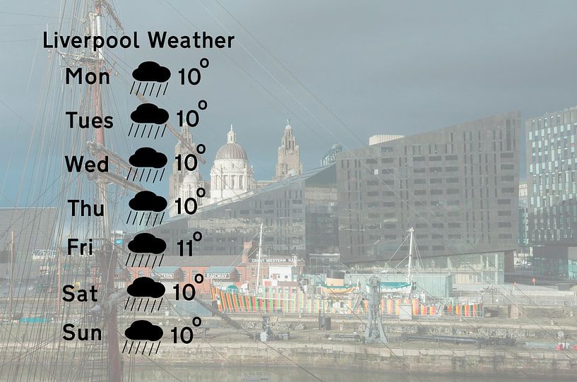 Het wee in Liverpool - regen van Grüntyers .