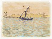Segelboote vor der Küste von Domburg von Jan Toorop (1907) von Studio POPPY Miniaturansicht