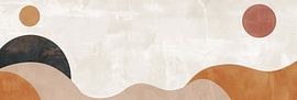 Japandi style abstract panorama beige