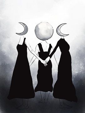 Watercolour moon goddess Hecate - Coven by Sara-Lena Möllenkamp