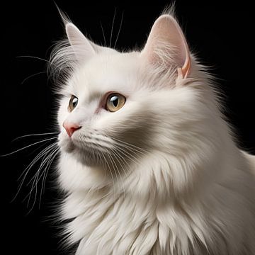 Witte kat portret van TheXclusive Art