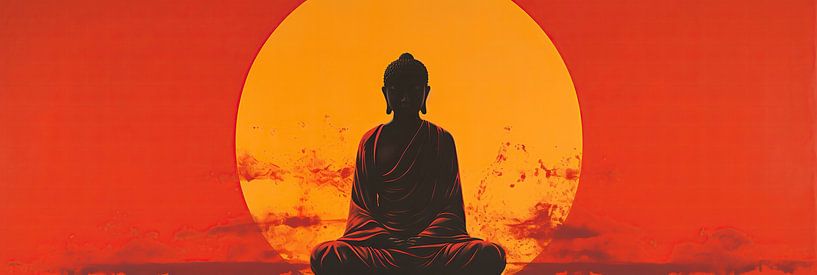 Boeddha Silhouet | Boeddha Kunstwerk van ARTEO Schilderijen