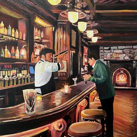 In the Illuminated Dream Bar with bartender & strangers by Markus Bleichner