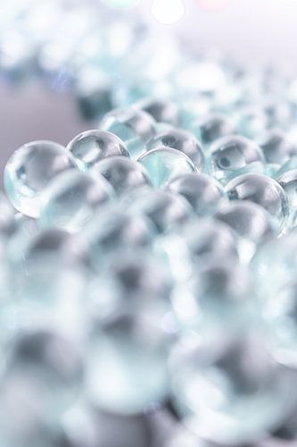 Transparent glass beads - blurred patterns