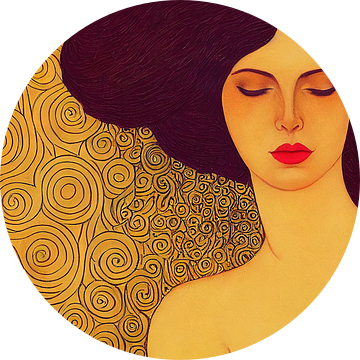 Een slapende Vrouw in de stijl van Gustav Klimt van Whale & Sons