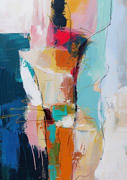Abstract Woman | Colourful Abstract Portrait by Eye catching paintings
