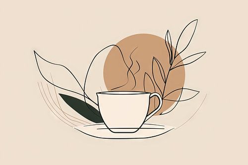 Minimalistische koffie-illustratie