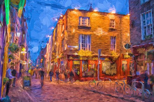 Temple bar district  in Dublin