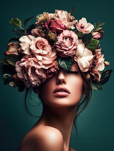 Élégance avec couronne de fleurs