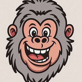 Fröhlicher Cartoon-Gorilla von Jose Lok