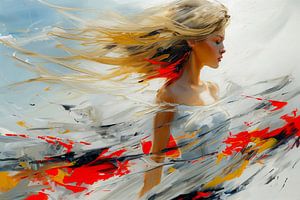 Frau im Wind