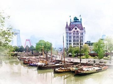 View of the White House and old harbour in Rotterdam. by Danny de Klerk