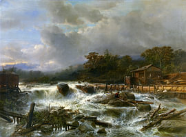 Jacob Jacobs – Wasserfall in Norwegen, 1855