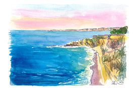 La Jolla scène de coucher de soleil côtier de Californie Pacific Beach joyau