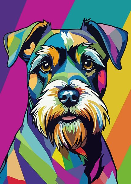 Chien schnauzer miniature Pop Art par MIROKKU