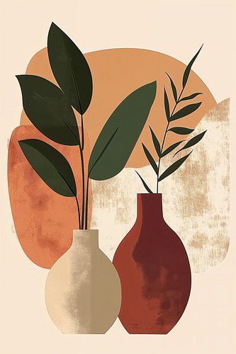 Geometric Still Life in Terracotta no.6