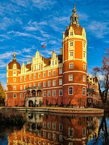 Neues Schloss Muskau zur Goldenen Stunde