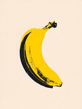 Gestileerde banaan in helder geel