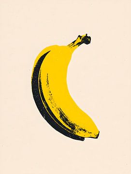 Stylised banana in bright yellow by drdigitaldesign