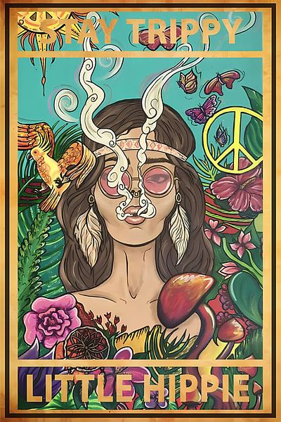 Vintage Stay Trippy Little Hippie von Steven Kingsbury