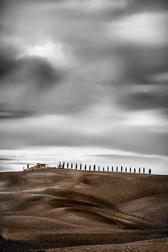 Toscane met zacht glooiende heuvels en velden in Toscane van Voss Fine Art Fotografie