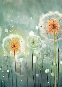 Wervelwinden van verlangen: paardenbloem dromen in de kunst van Floral Abstractions
