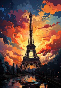 Paris Eiffel Tower France Pop Art by Niklas Maximilian