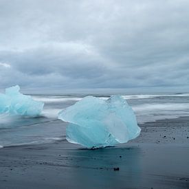 Ice floe in the surf by Corine Maas