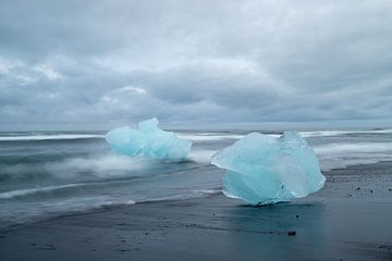 Ice floe in the surf