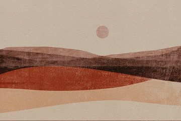 Terracotta landschap voor een rustig interieur van Dina Dankers