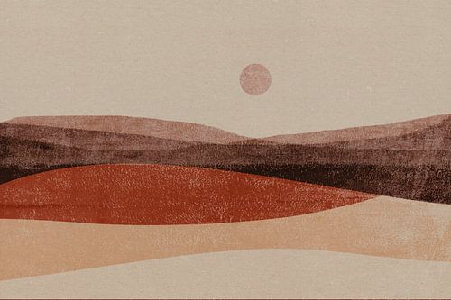 Terracotta landschap voor een rustig interieur