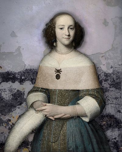 Meisje in brokaten jurk