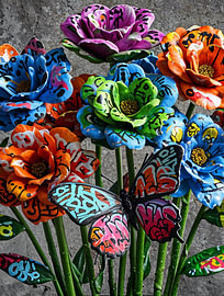 Mister Artsy Graffiti Flowers Nr. 9