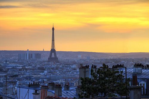 Eiffel Tower sunset from the Sacre-Coeur by Dennis van de Water
