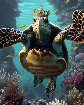 Turtle King (AI) van Raymond Wijngaard