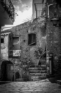 Taormina (Siciliaans: Taurmina)  Sicilië Italië. fotoposter of  wanddecoratie