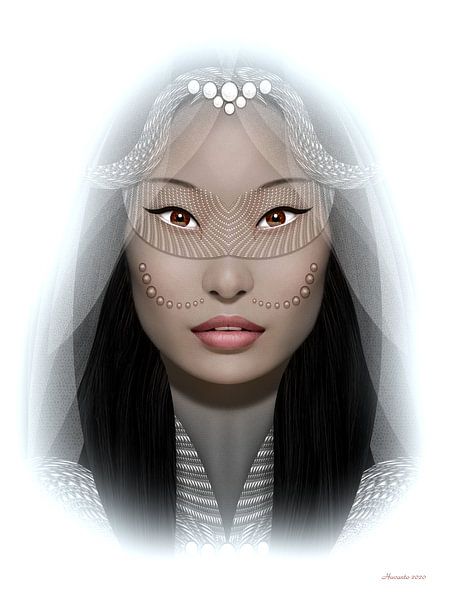 Woman With Mask by Ton van Hummel (Alias HUVANTO)