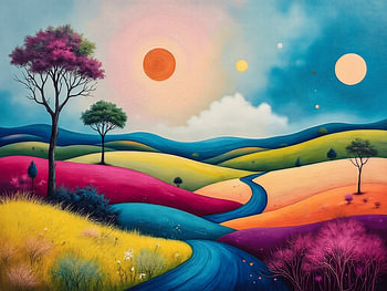 Abstract landschap met mooie kleuren