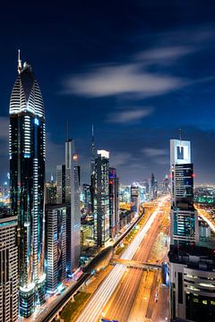 Dubai Skyline van Martijn Kort